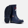Joules Rain Dogs Girls Navy Welly Waterproof Boot