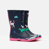 Joules Mini Horses Girls Navy Welly Waterproof Boot