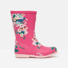 Joules Floral Girls Pink Welly Waterproof Boot