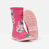 Joules Floral Girls Pink Welly Waterproof Boot