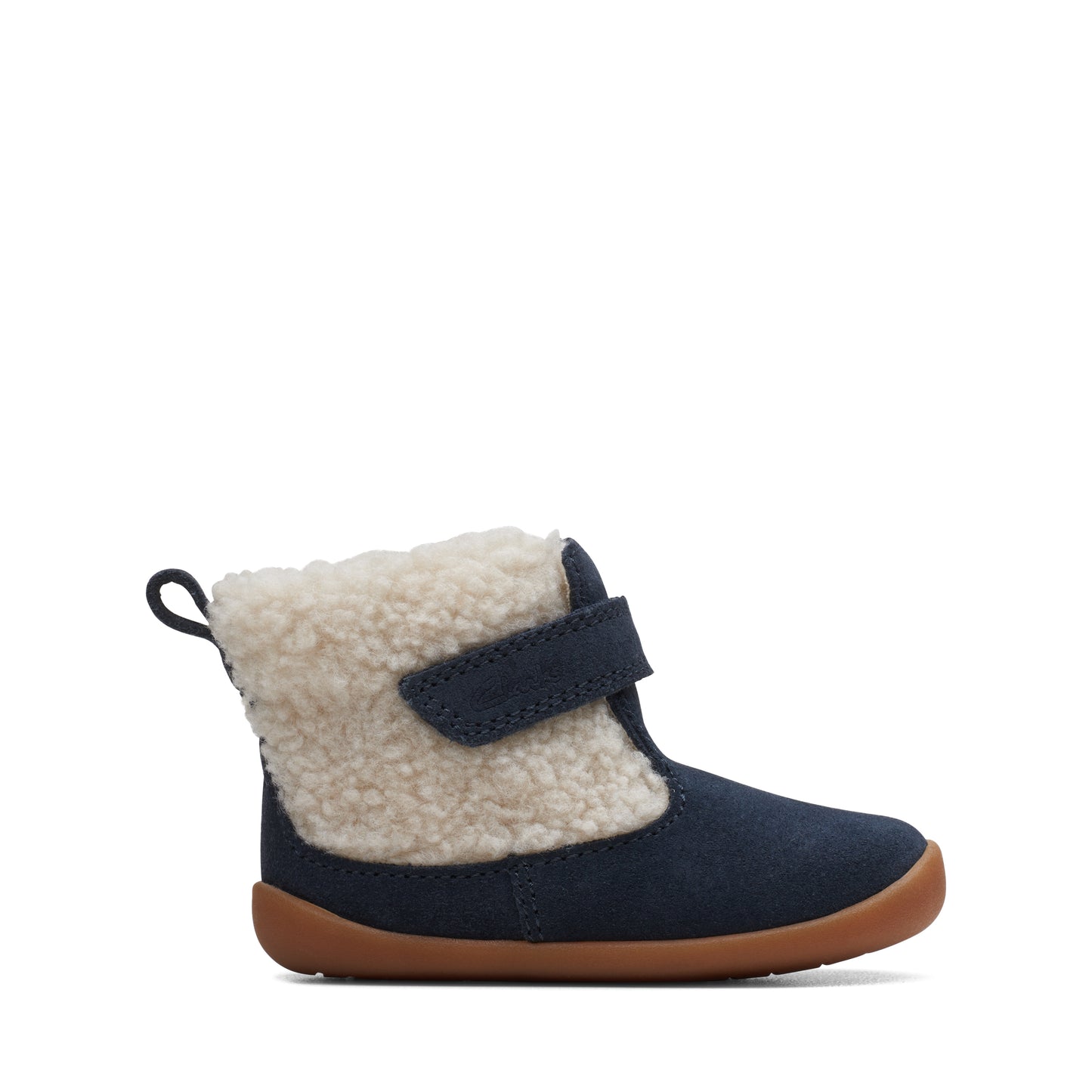 Clarks Roamer Moon Girls Navy Fleece Boot