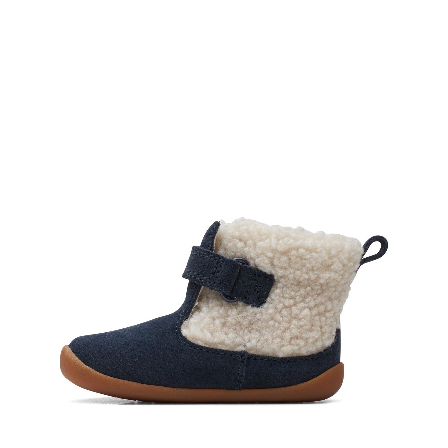 Clarks Roamer Moon Girls Navy Fleece Boot