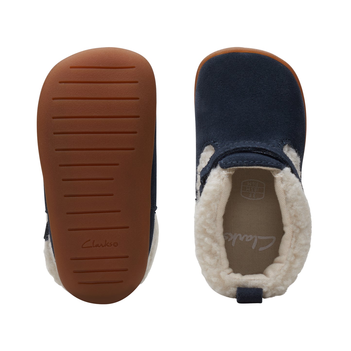 Clarks Roamer Moon Girls Navy Fleece Boot