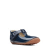 Clarks Tiny Beat Infant Girls Navy T-Bar Shoe