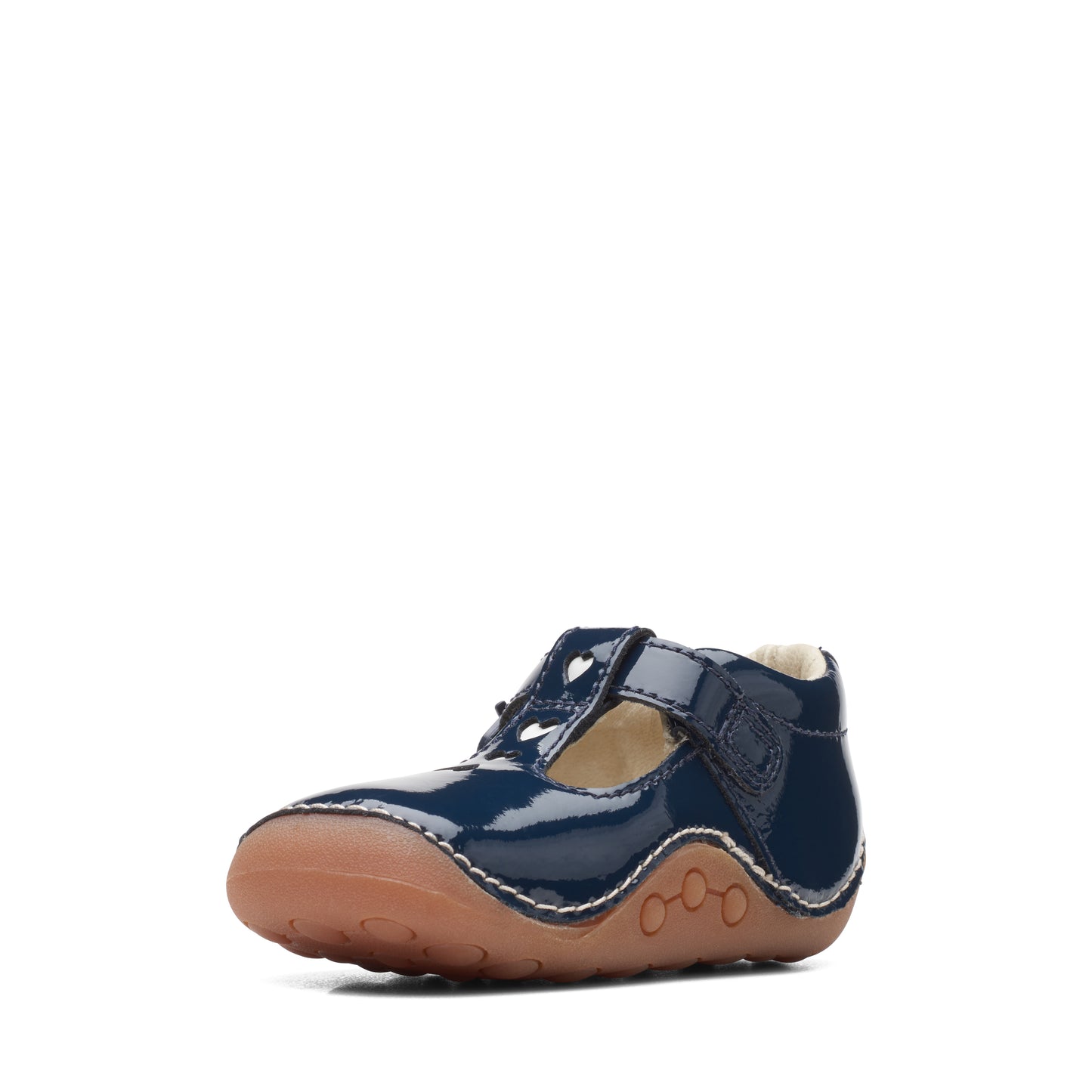 Clarks Tiny Beat Infant Girls Navy T-Bar Shoe