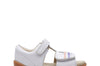 Clarks Zora Beat Girls White Cat Sandal