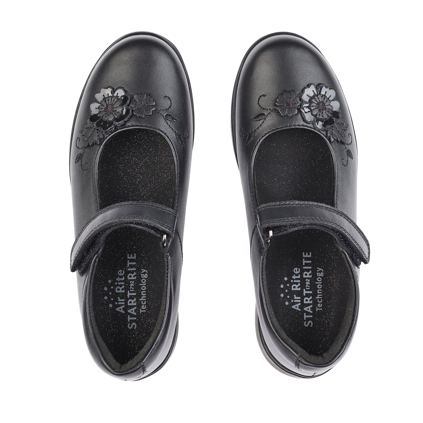 Start Rite Wish Girls Black School Shoe