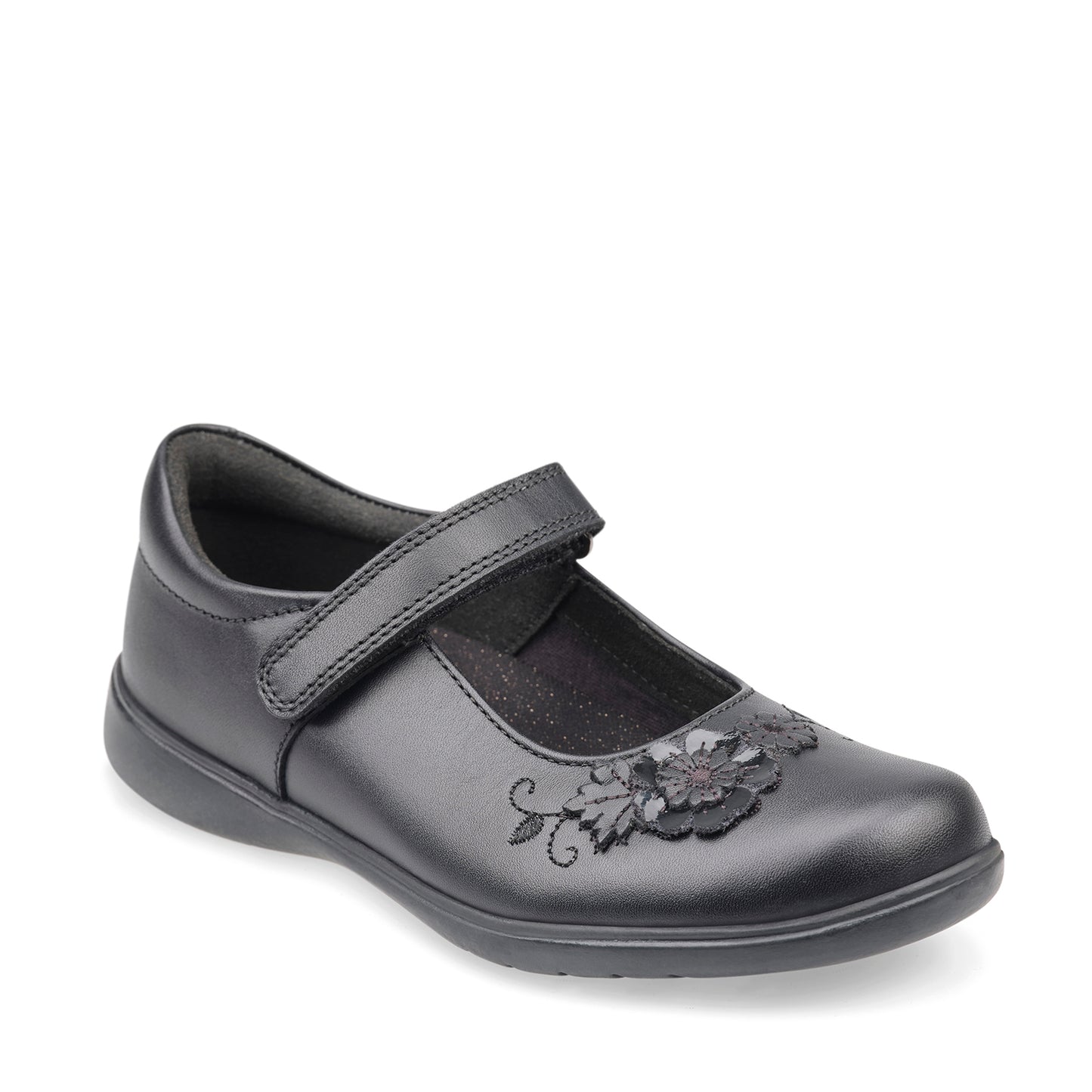 Start Rite Wish Girls Black School Shoe