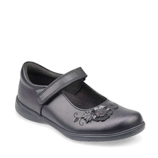 Start Rite Wish Girls Black School Shoe