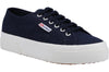 Superga 2740 Platform Womens Navy Canvas Trainer Shoe
