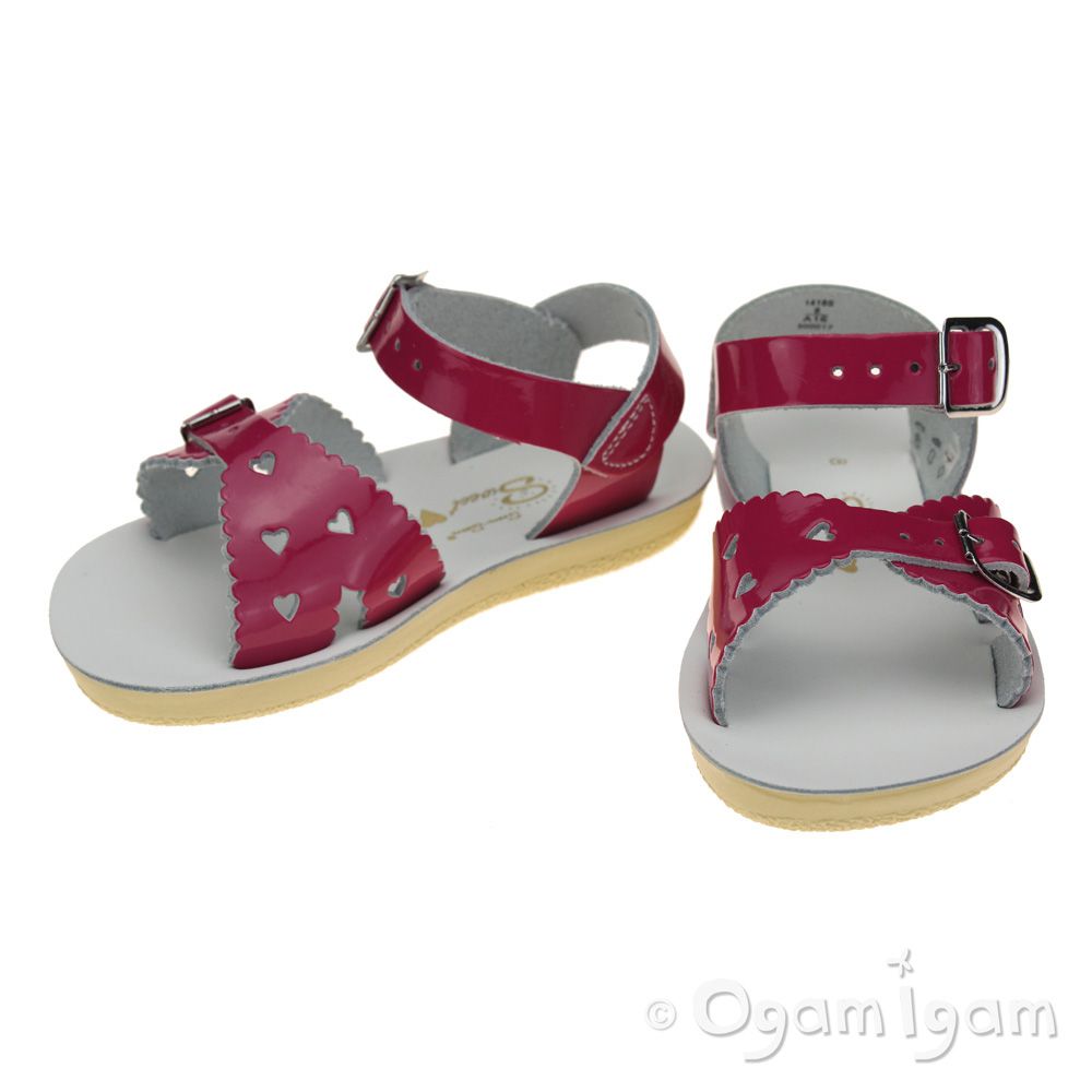 Salt-Water Sweetheart Girls Fuchsia Patent Sandal