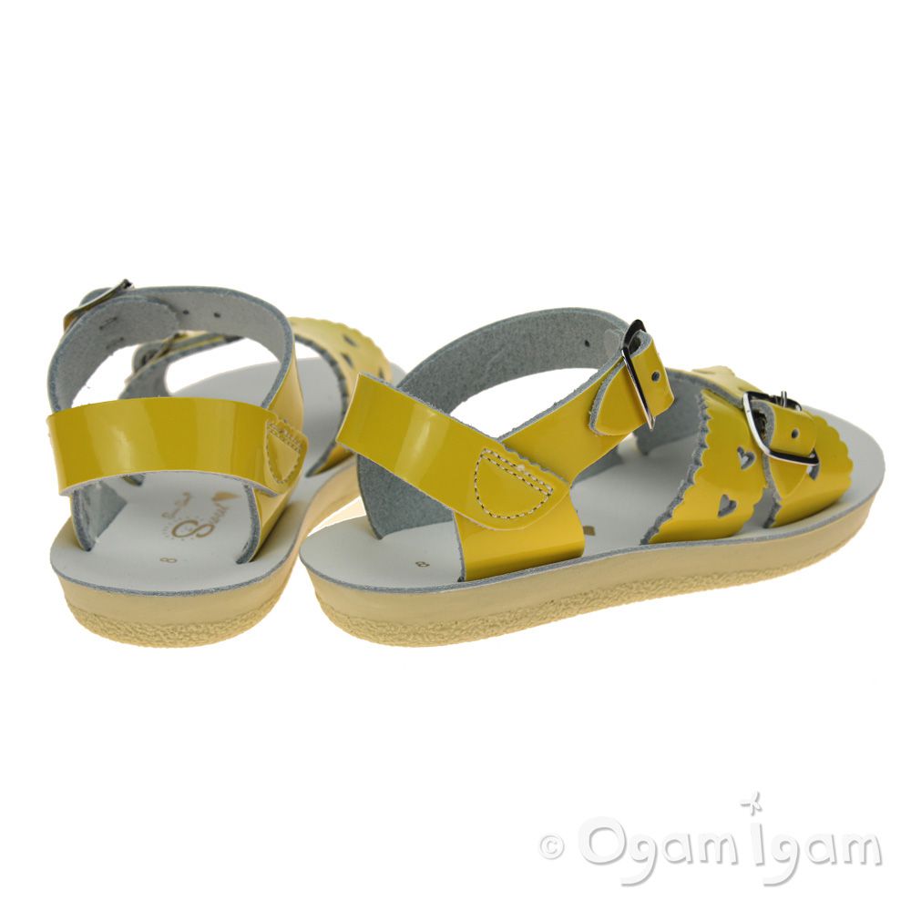 Salt-Water Sweetheart Girls Yellow Patent Sandal