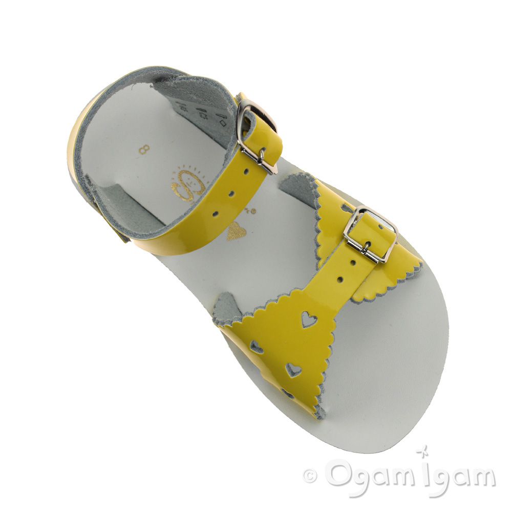 Salt-Water Sweetheart Girls Yellow Patent Sandal
