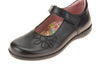 Petasil Bonnie Girls Black Leather School Shoe