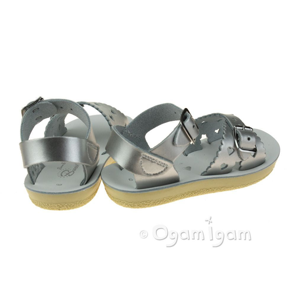Salt-Water Sweetheart Girls Silver Sandal