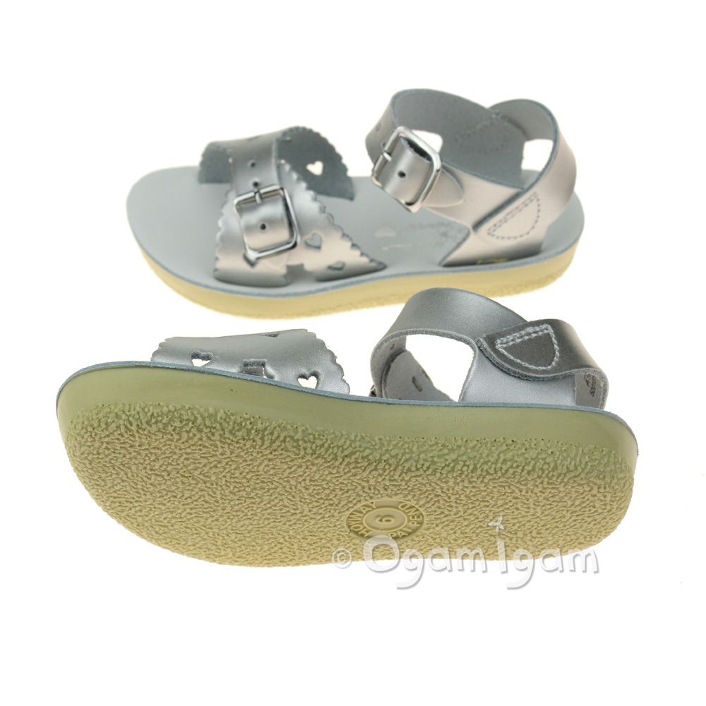 Salt-Water Sweetheart Girls Silver Sandal