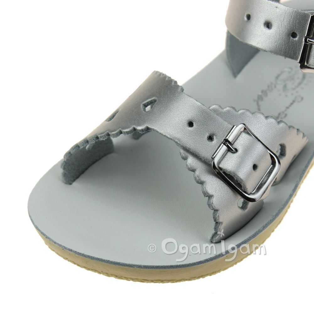 Salt-Water Sweetheart Girls Silver Sandal