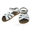 plaited sandals with buckles