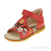 Angulus Girls Embroidered Red Coral Sandal