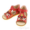 Angulus Girls Embroidered Red Coral Sandal