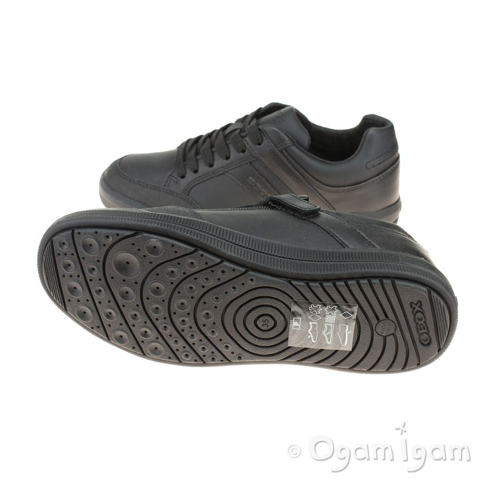 Geox Arzach Boys Black School Shoe