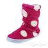 Joules Padabout Girls Raspberry Rose Spot Slipper