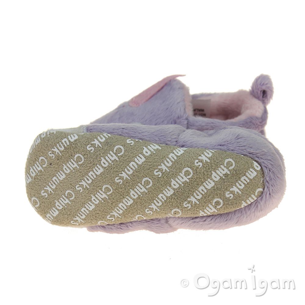 Chipmunks Rainbow Girls Lavendar Slipper