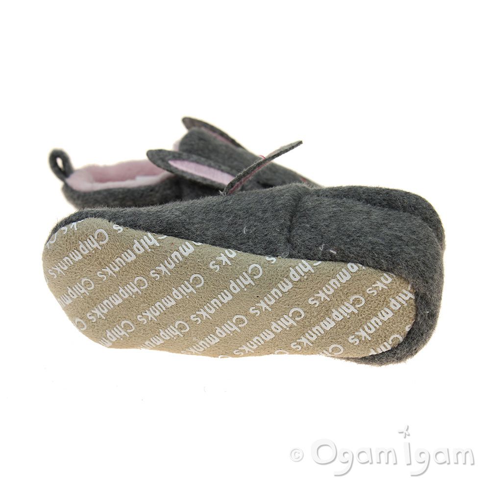Chipmunks Lottie Girls Grey Slipper