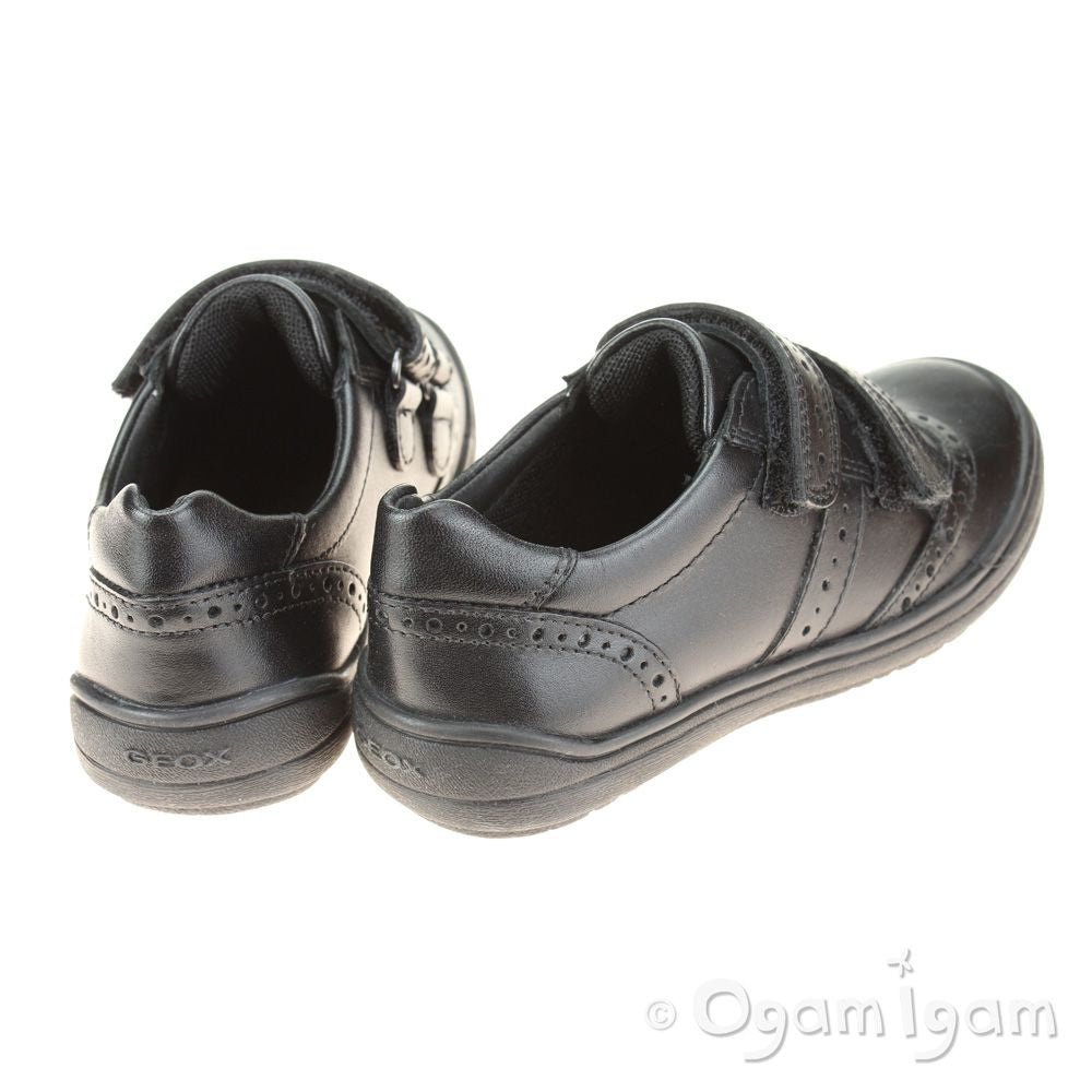 Geox Hadriel Girls Black School Shoe