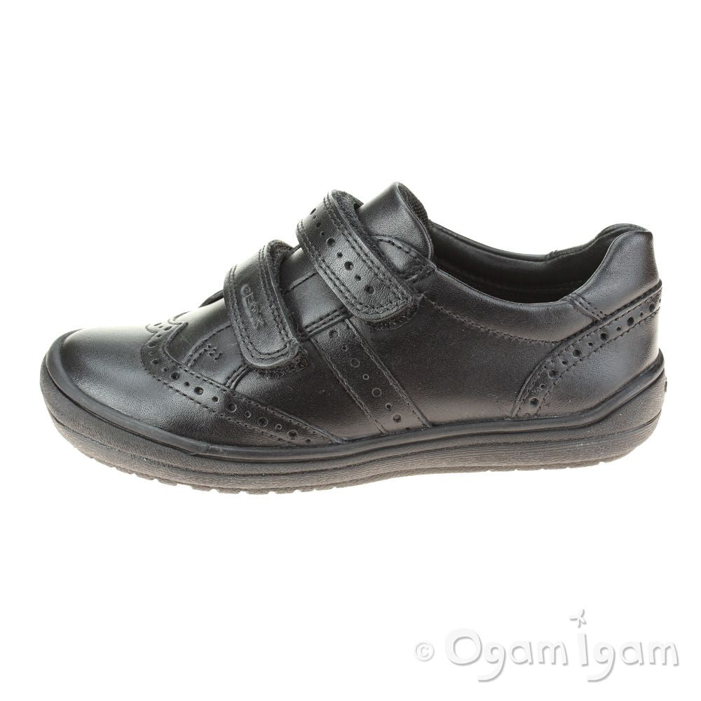 Geox Hadriel Girls Black School Shoe