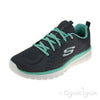 Skechers Graceful Get Connected Womens Charcoal-Green Trainer