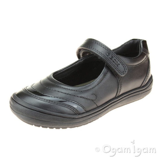 Geox Hadriel Girls Black School Shoe