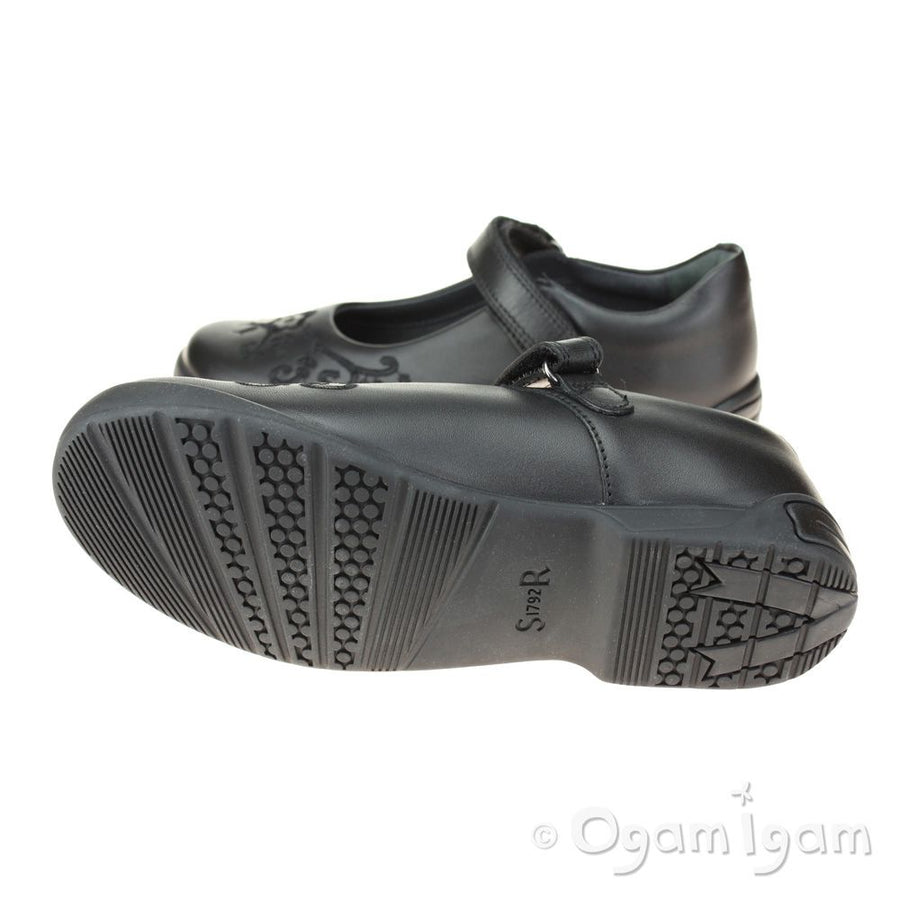 Start-rite Hopscotch Girls Black School Shoe Ogam Igam