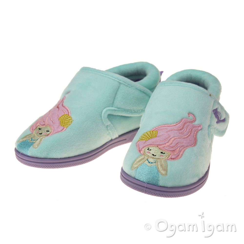Chipmunks Maisie Girls Turquoise Slipper