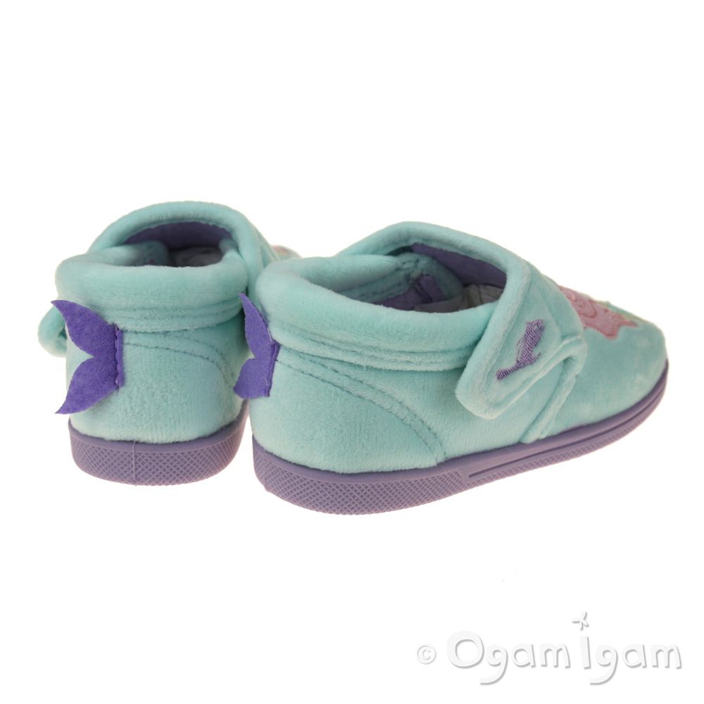 Chipmunks Maisie Girls Turquoise Slipper