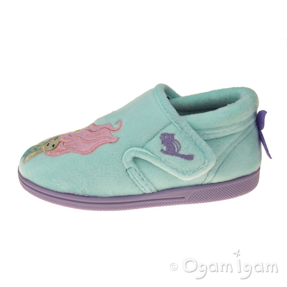 Chipmunks Maisie Girls Turquoise Slipper