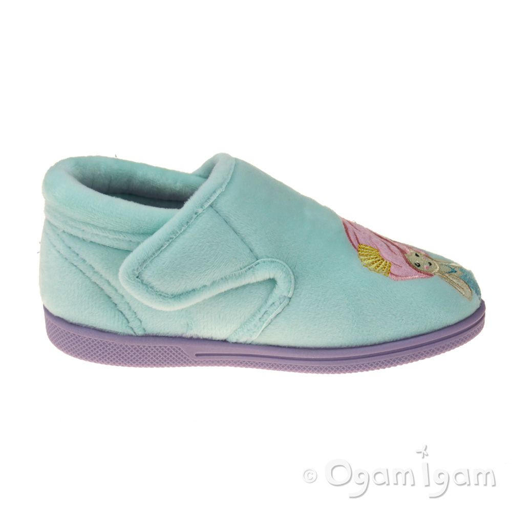 Chipmunks Maisie Girls Turquoise Slipper