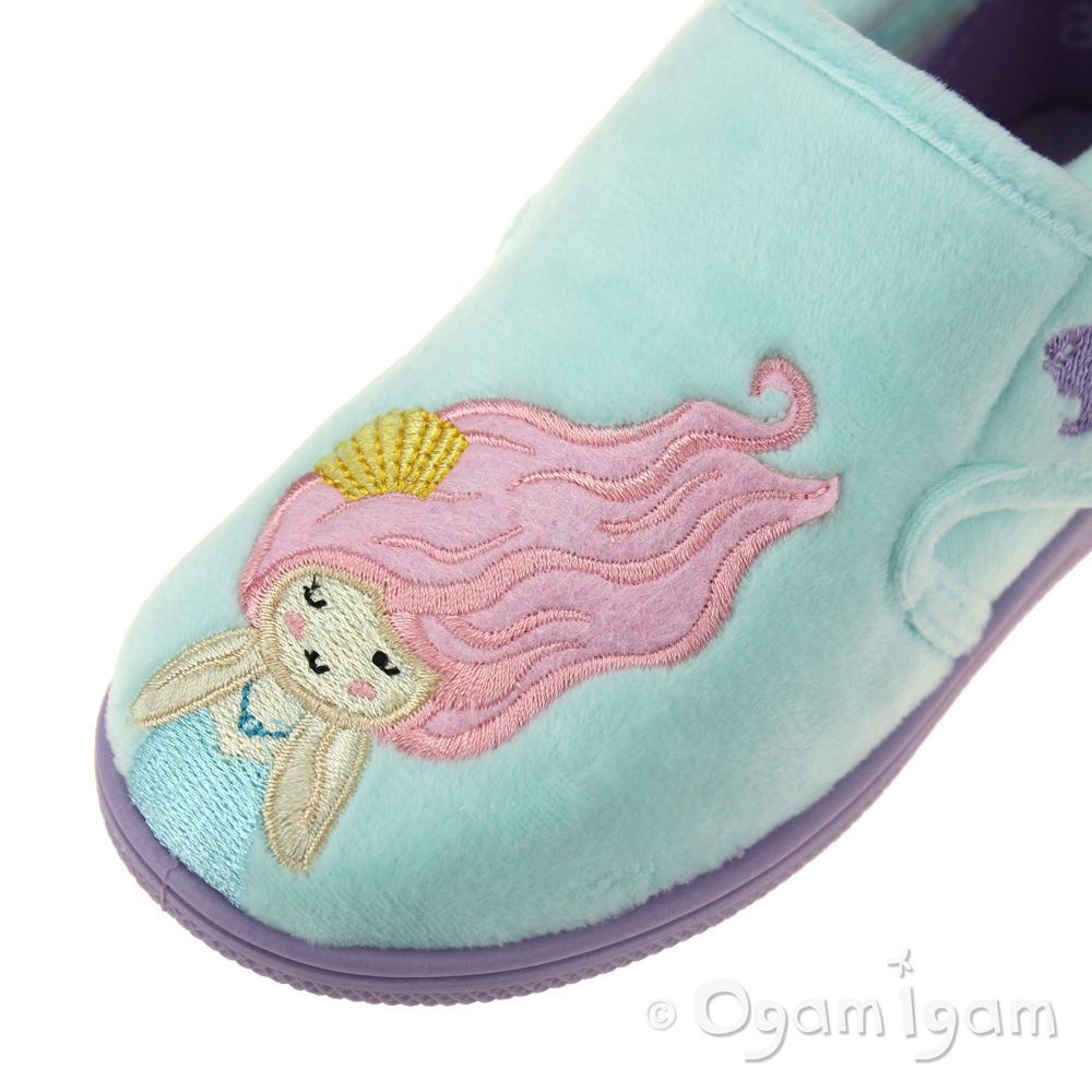 Chipmunks Maisie Girls Turquoise Slipper