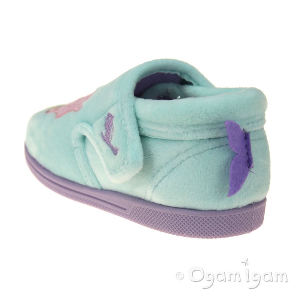 Chipmunks Maisie Girls Turquoise Slipper