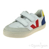 Veja V-12 Velcro Boys Girls White Multico Indigo Trainer