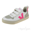 Veja V10 Velcro Girls White Sari Sneaker Shoe