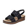 Rieker 6295000 Womens Black Buckle Sandal