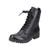 Rieker 7852600 Womens Black Lace Up Combat Boot
