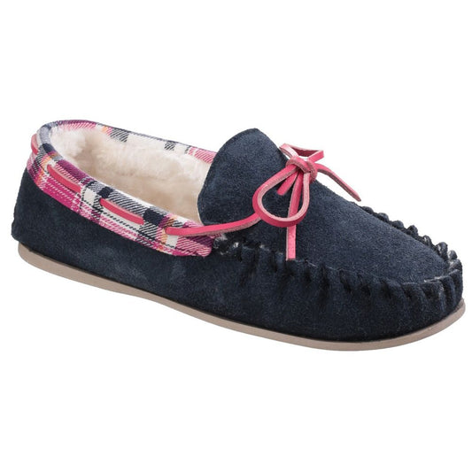 Cotswold Kilkenny Womens Navy Leather Slipper