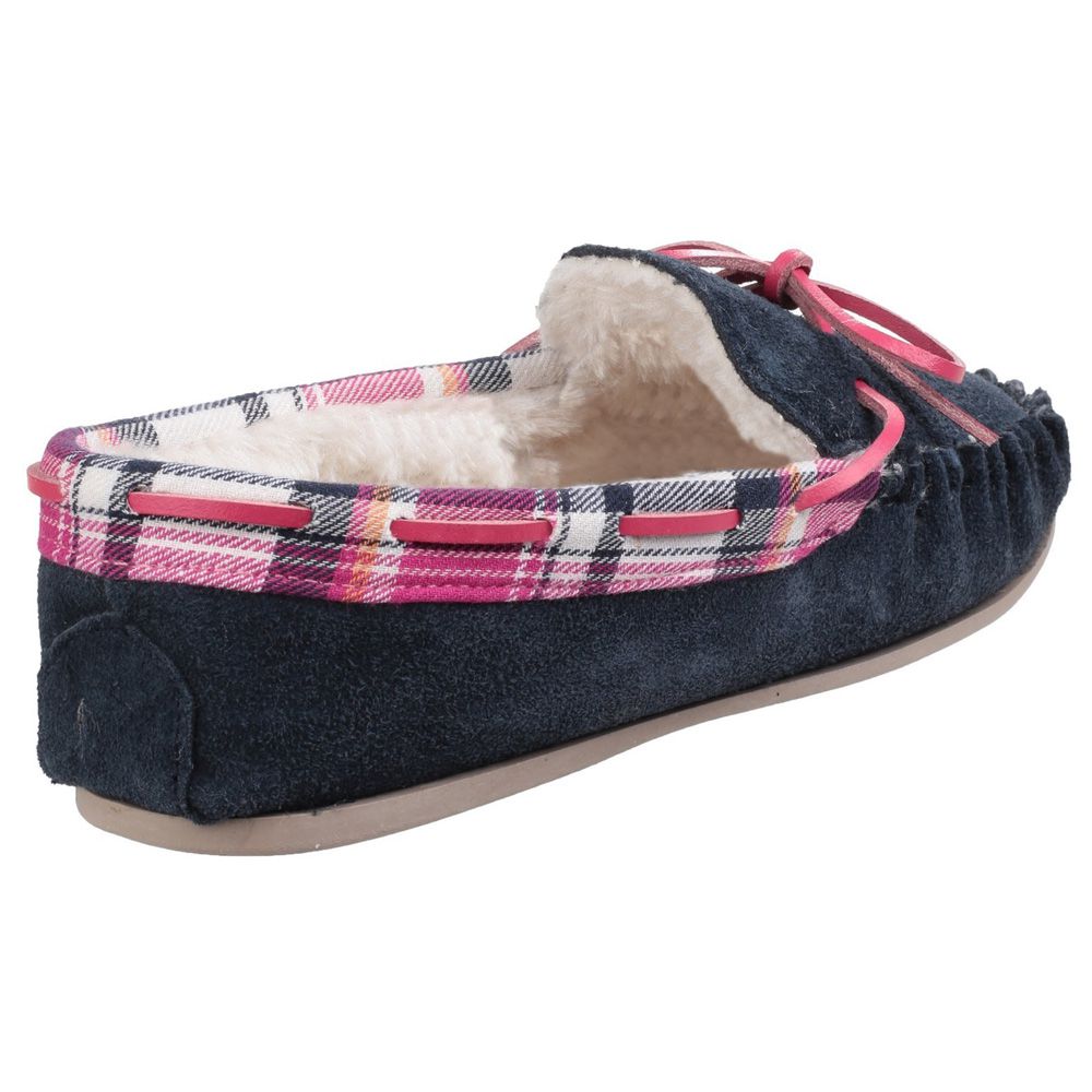 Cotswold Kilkenny Womens Navy Leather Slipper