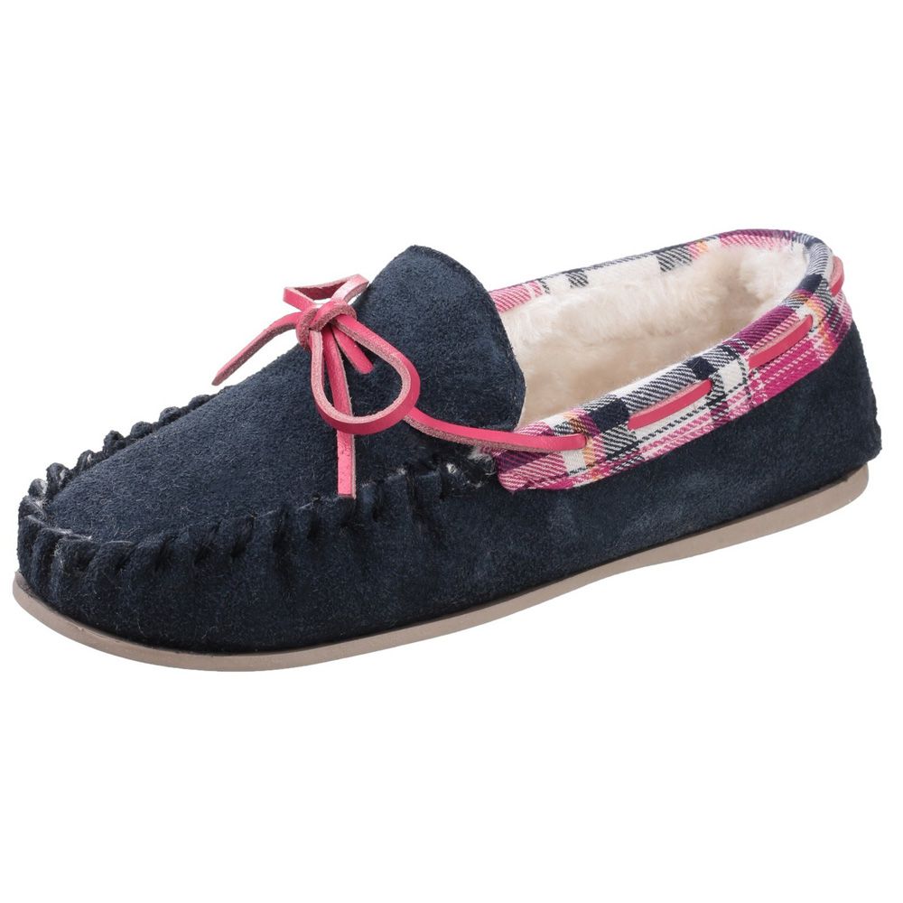 Cotswold Kilkenny Womens Navy Leather Slipper
