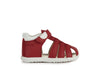 Geox Macchia Boys Red-White Closed Toe Fisherman Sandal