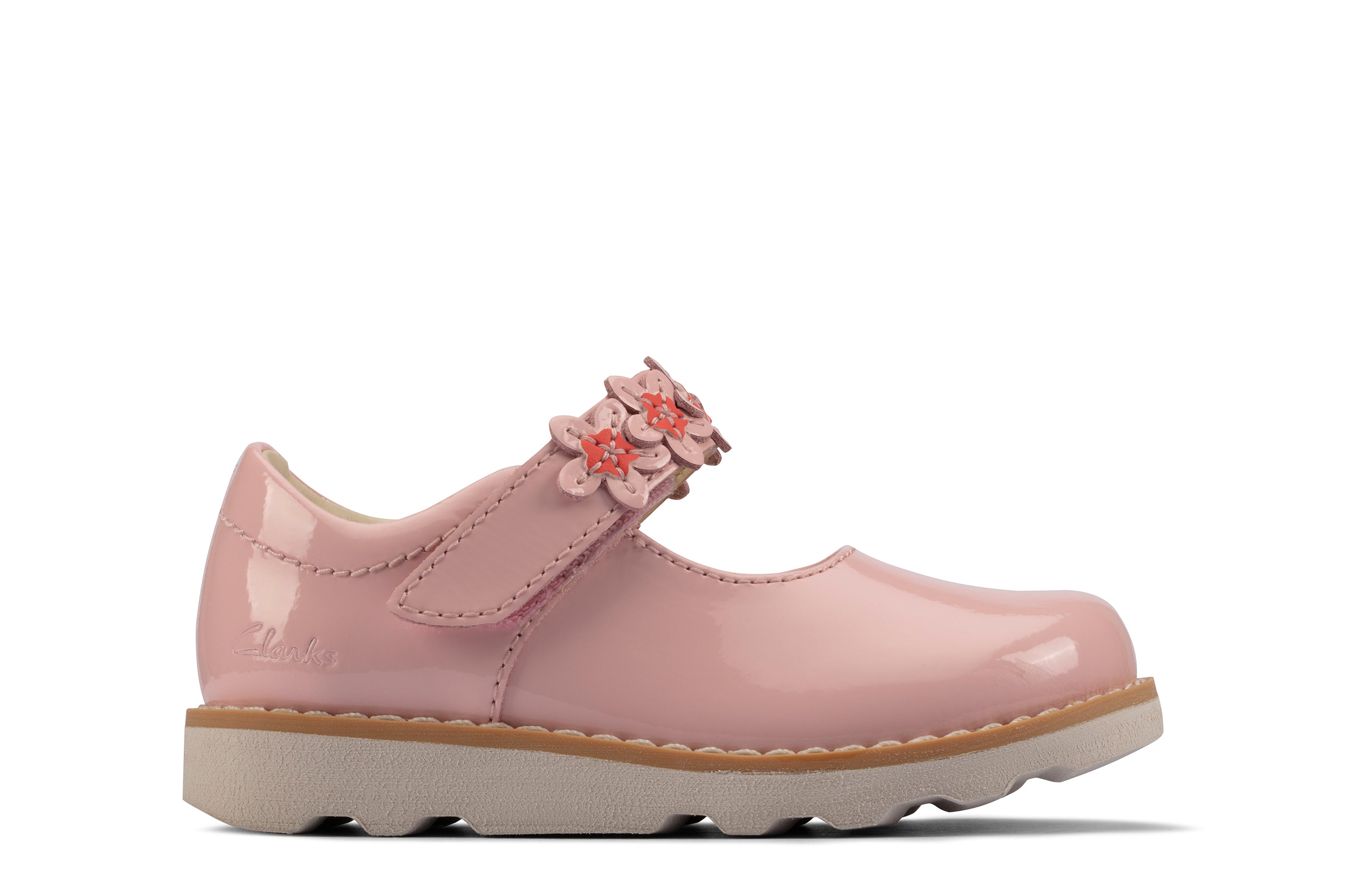 Clarks pink 2024 patent shoes