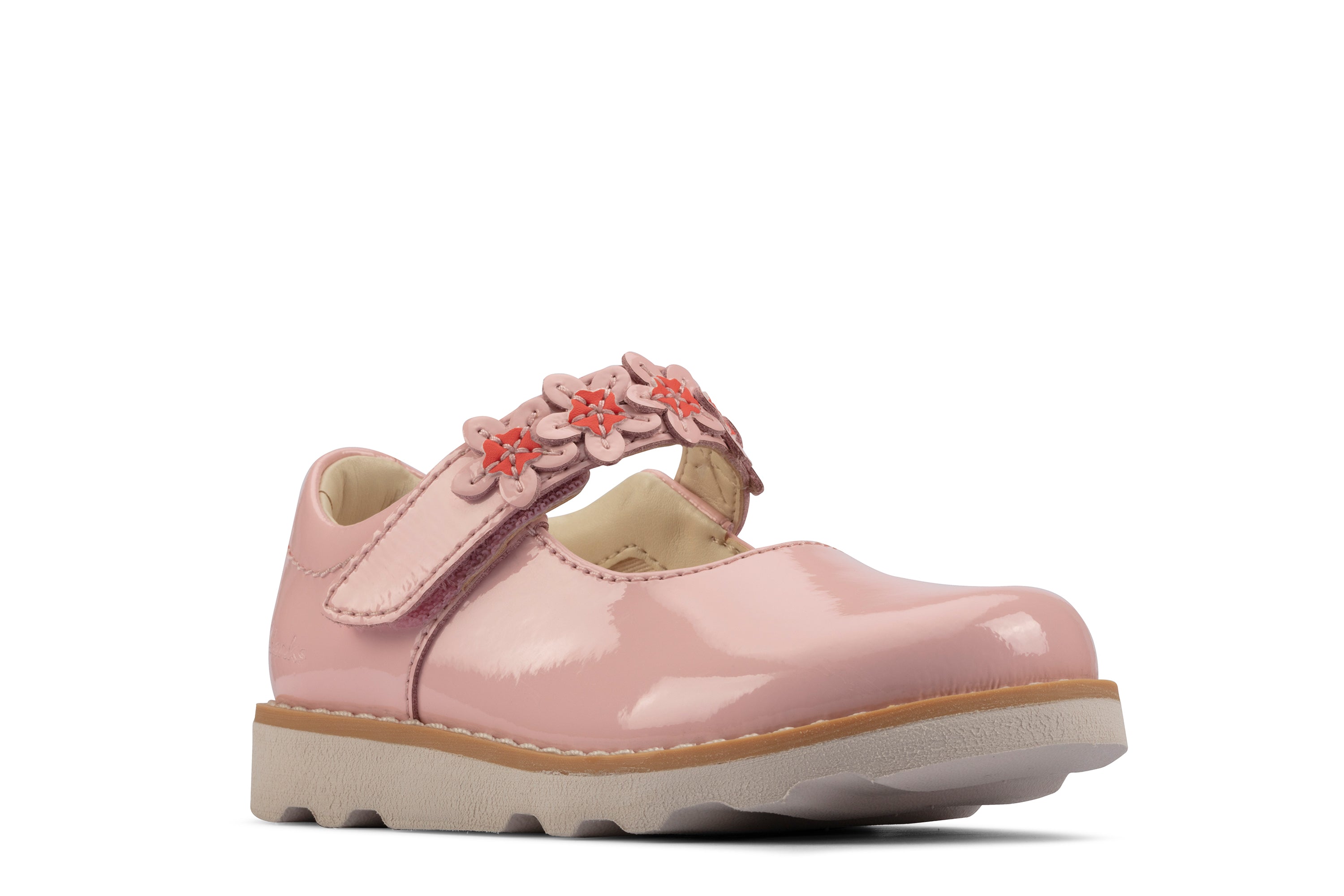 Clarks pink deals patent shoes