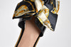Scarf Bow Slider Womens Black Sandal